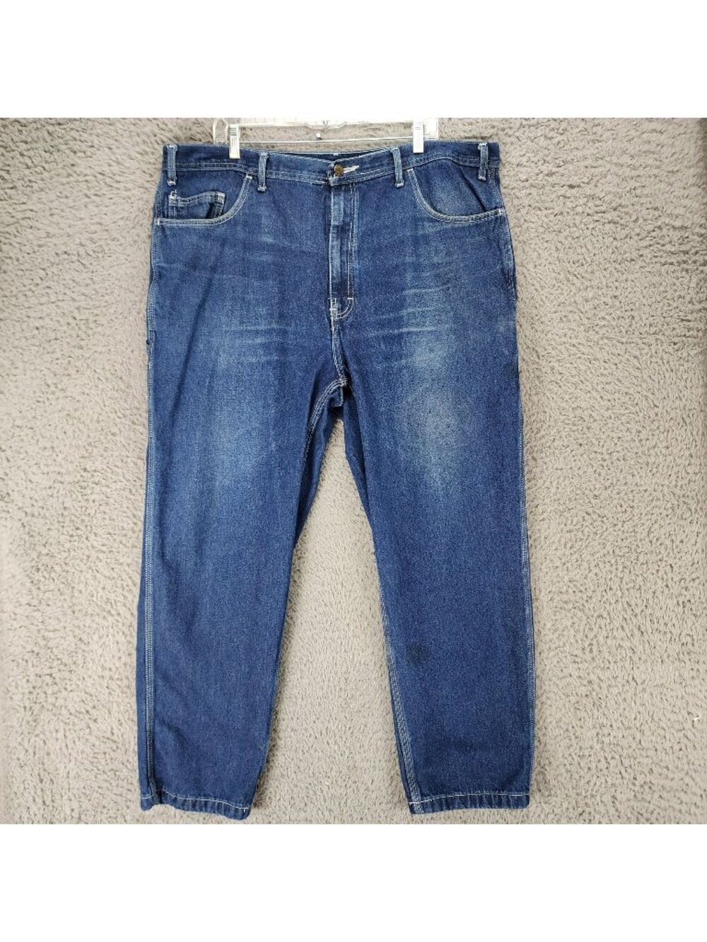 Real Work Wear Jeans Mens 42x30 Blue Cotton Denim Dungaree Straight Workwear